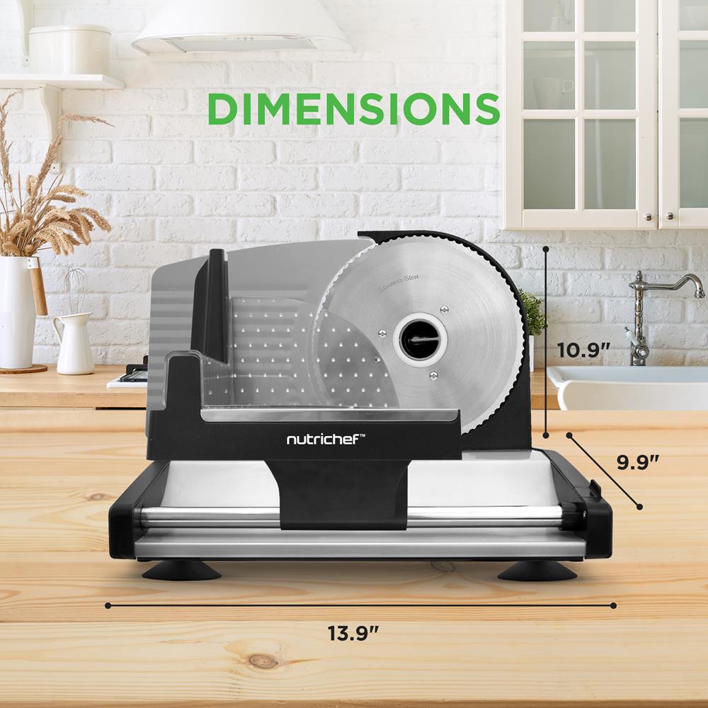 Electric Meat Slicer 200W Adjustable Stainless Steel Blade – Pyle USA