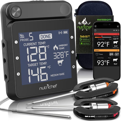 product image number 1 for NutriChef Wifi Wireless Bbq Digital Thermometer
