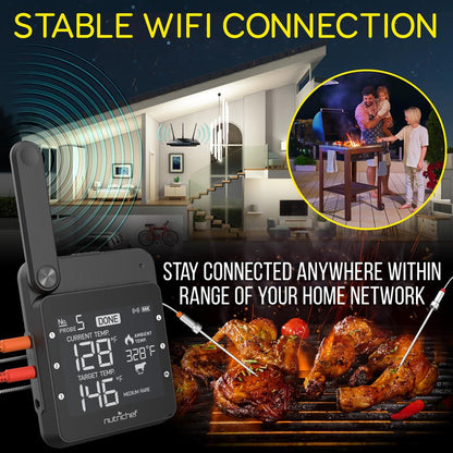 product image number 2 for NutriChef Wifi Wireless Bbq Digital Thermometer