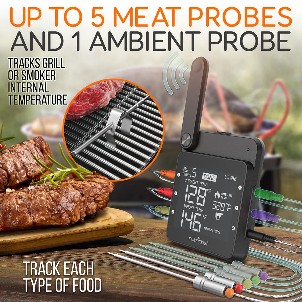 Barbecue Wifi Probe Thermometer WiFi Grill Thermometer, Dual