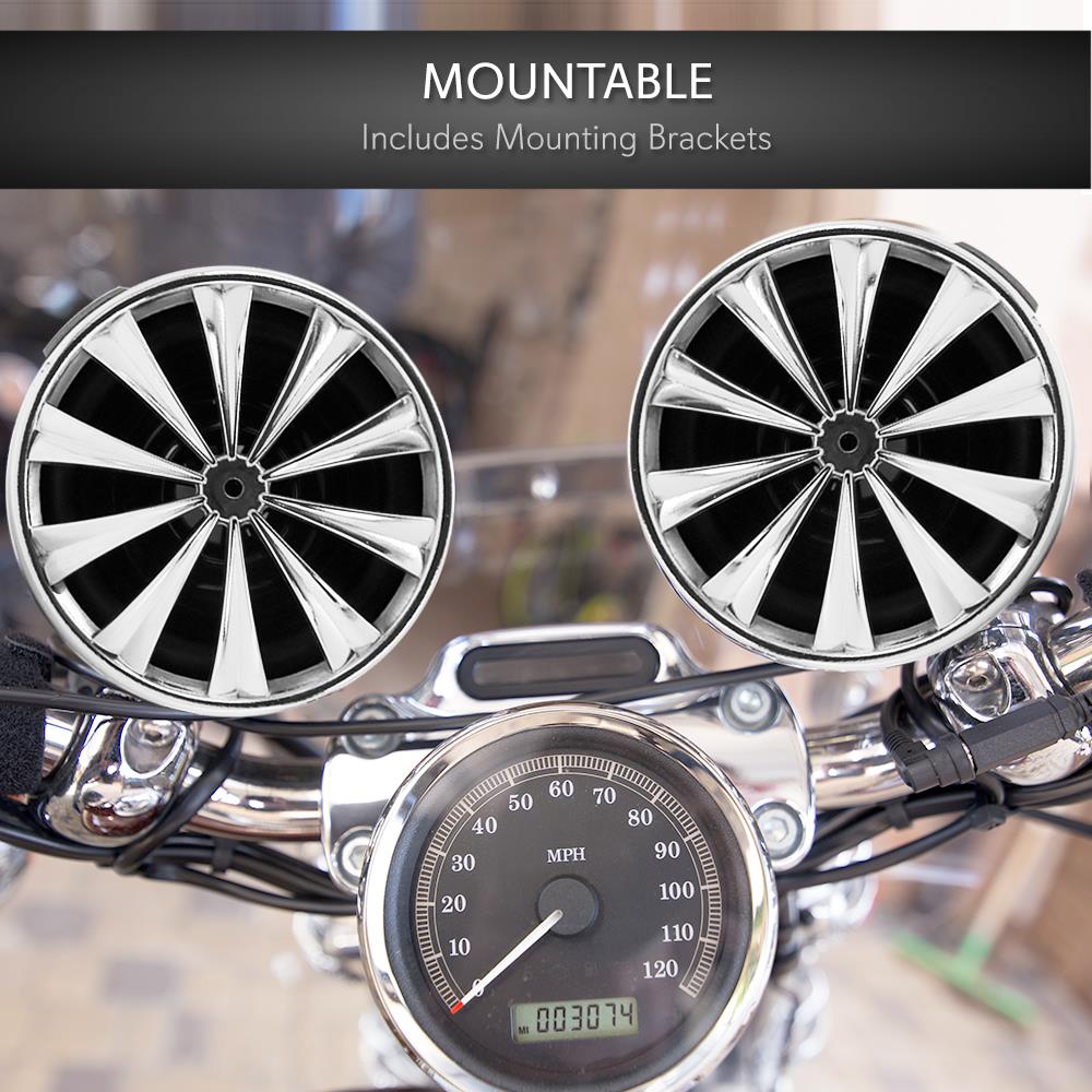 Motorcycle Speaker System 700W Waterproof Handlebar Mount 3