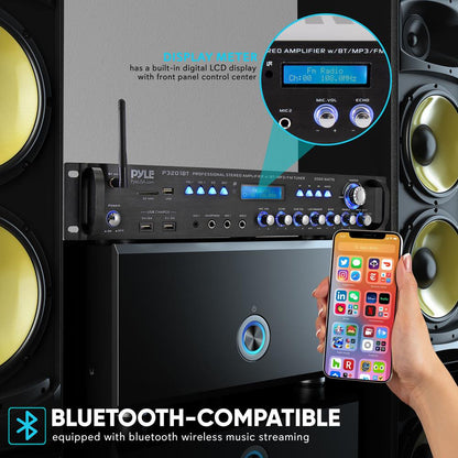 Bluetooth Amplifier Receiver 3000W Wireless Streaming Multi-Channel Audio