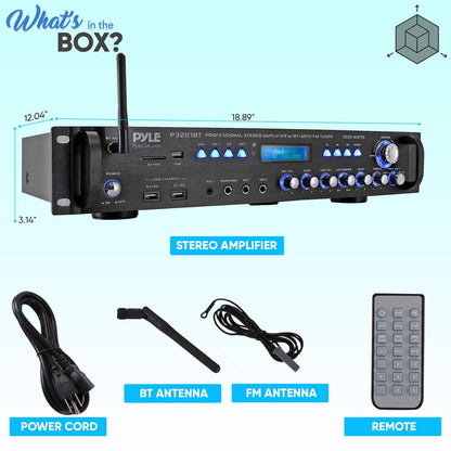Bluetooth Amplifier Receiver 3000W Wireless Streaming Multi-Channel Audio