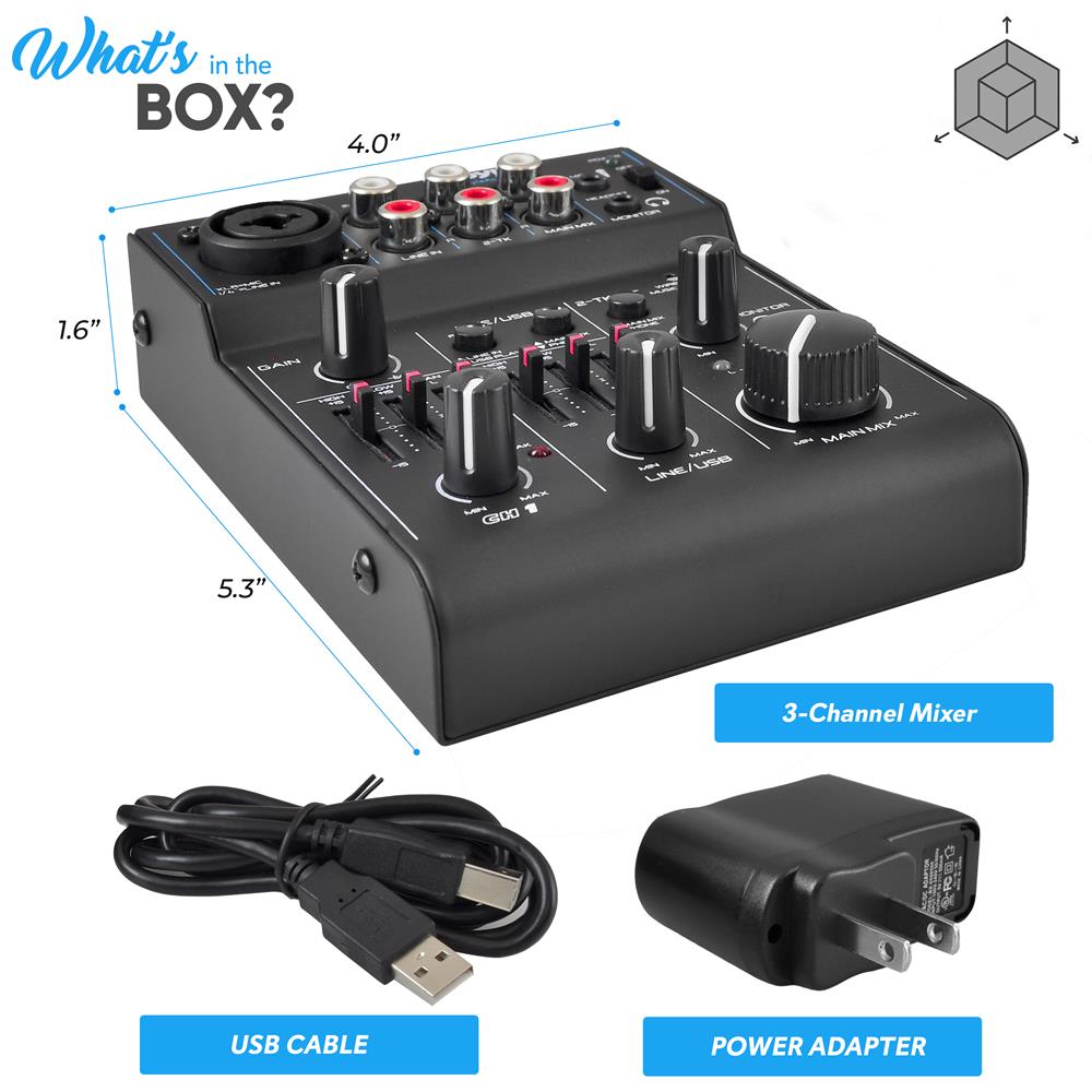 3-Channel Bluetooth Audio Mixer - Wireless Streaming, 18V