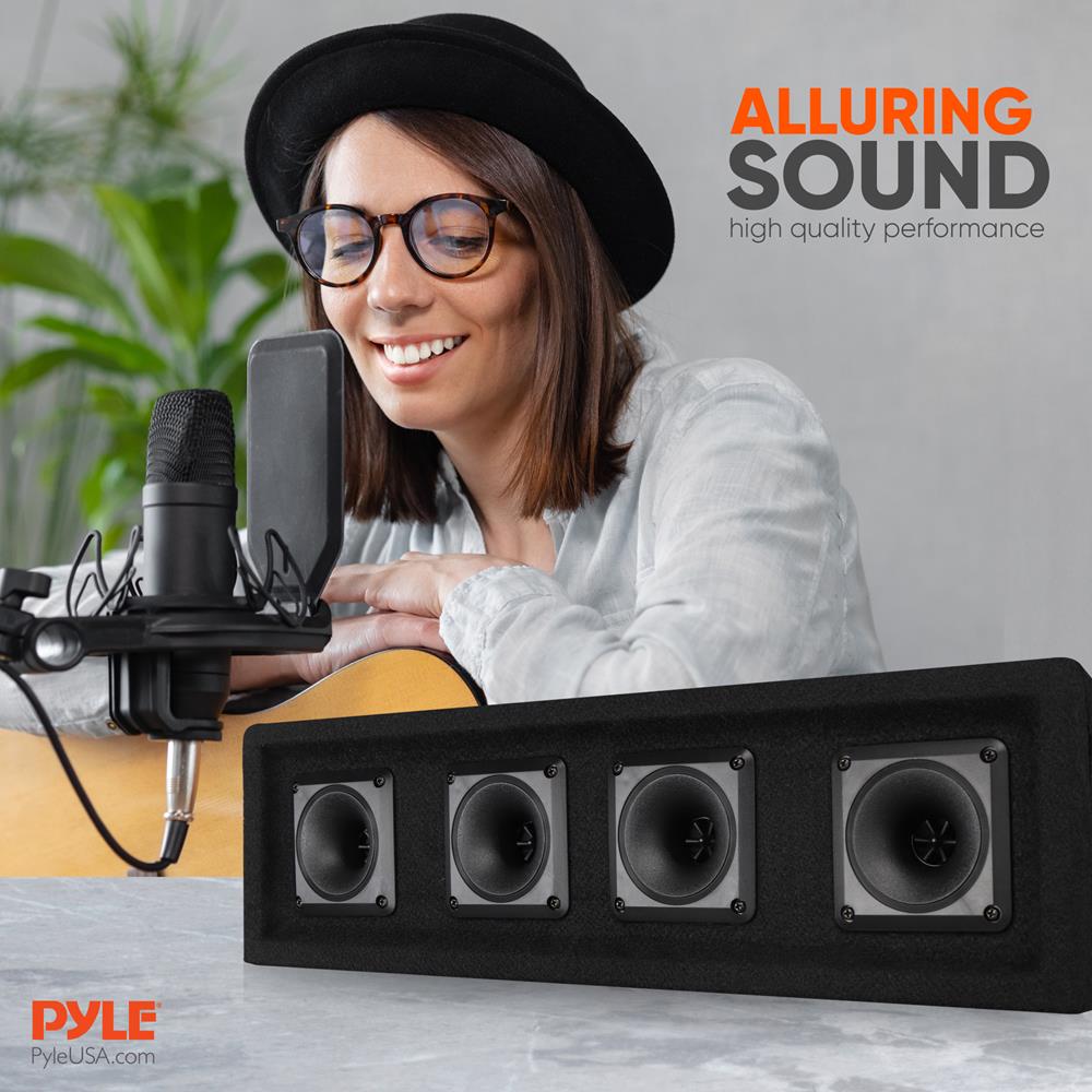 4 Way DJ Speaker System, Full Range Audio, 4 Horn Piezo Tweeters