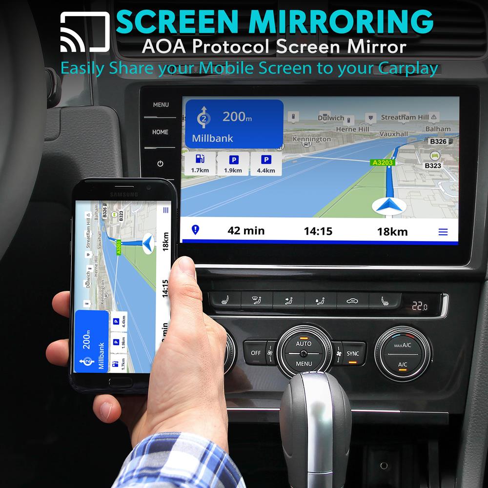 Wireless CarPlay Android Auto Box, 4K HD, 4GB RAM, 64GB Storage