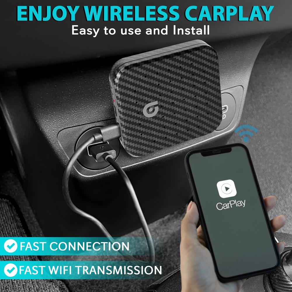 Wireless CarPlay Android Auto Box, 4K HD, 4GB RAM, 64GB Storage