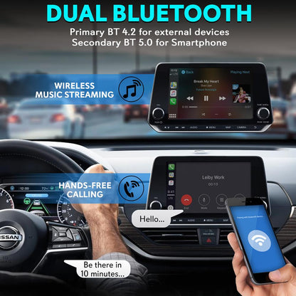 Wireless CarPlay Android Auto Box, 4K HD, 4GB RAM, 64GB Storage