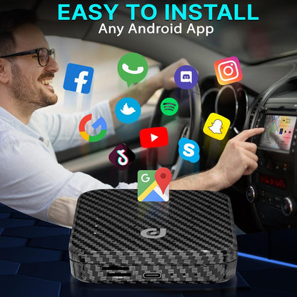 Wireless CarPlay Android Auto Box, 4K HD, 4GB RAM, 64GB Storage
