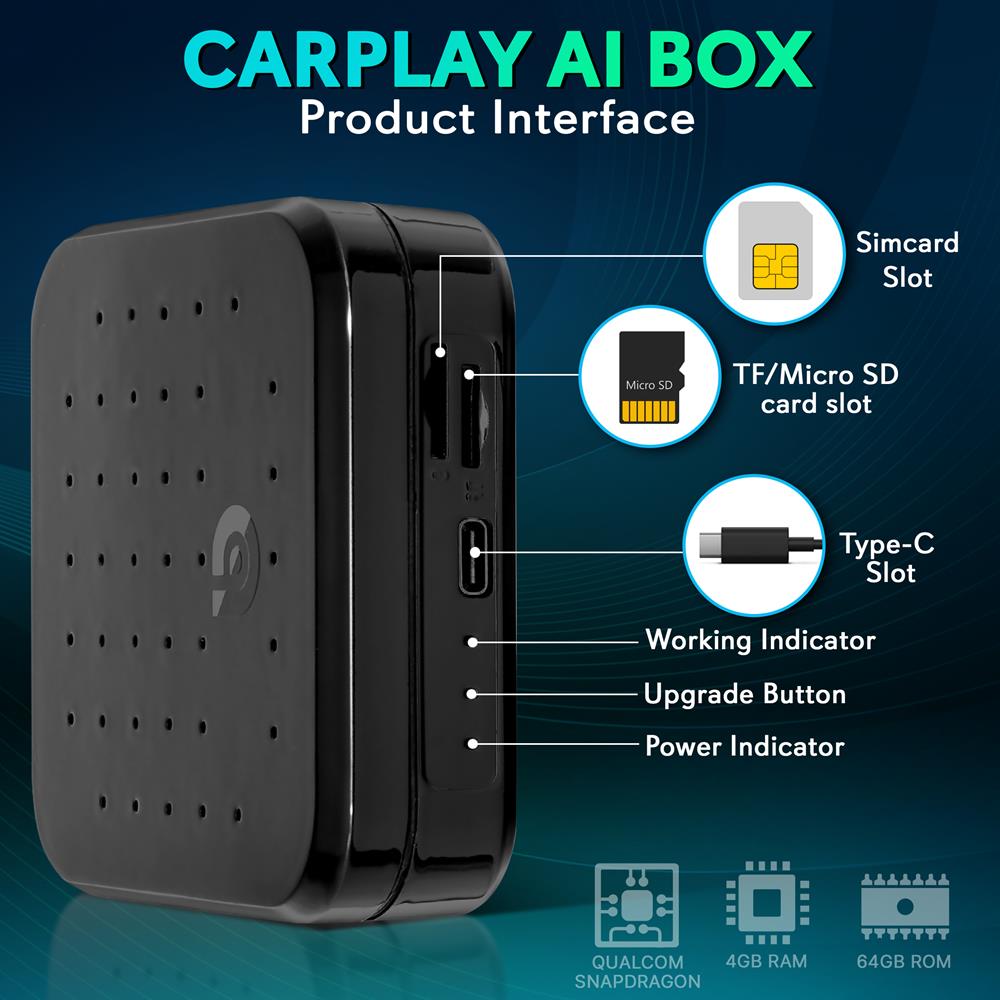 Wireless CarPlay & Android Auto Adapter - 4K HD, Octa-Core, Dual