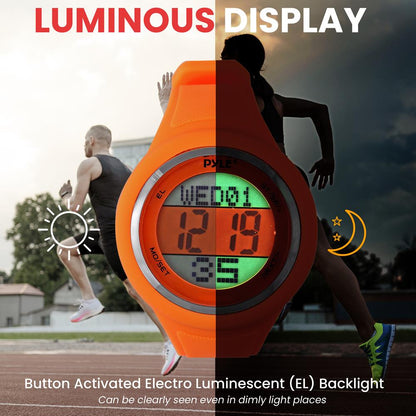 Multi-Function Sports Watch, Accurate 3D Sensor, Removable Face, Orange