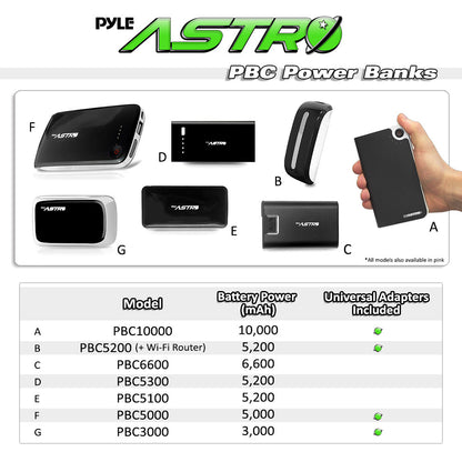 product image number 4 for Pyle Universal Power Bank Battery, 5,200Mah