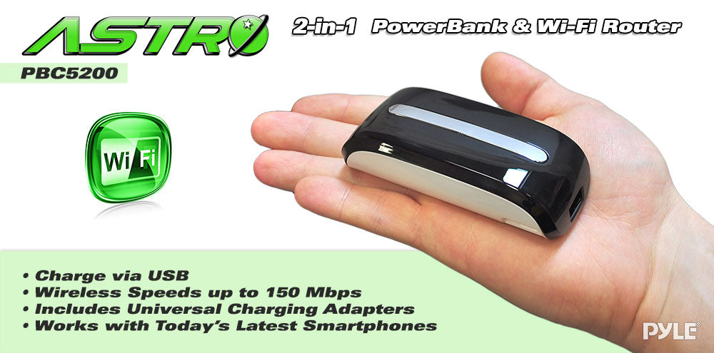 product image number 2 for Pyle Universal Power Bank Battery, 5,200Mah