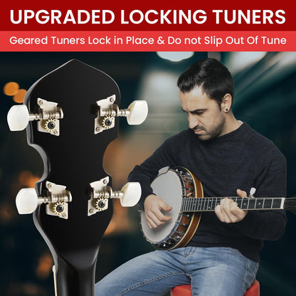 5-String Banjo Kit, Rich Sound, Remo Head, Sapele Resonator, Sunburst