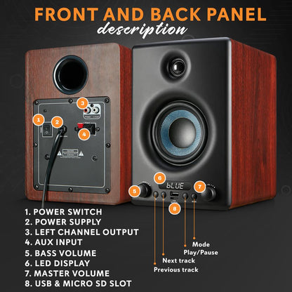 product image number 2 for Pyle Hi-Fi Home Bookshelf Monitor Speakers