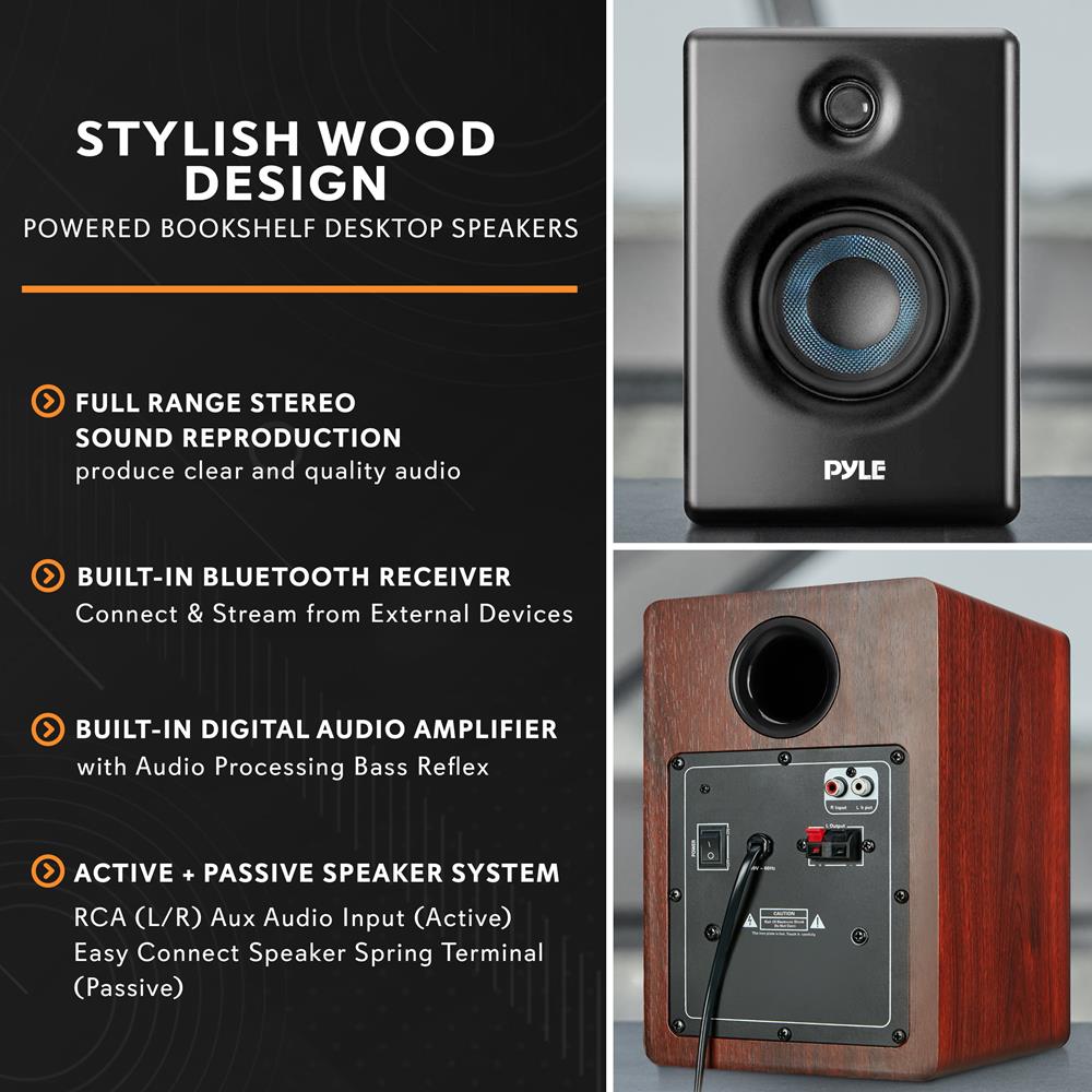 product image number 4 for Pyle Hi-Fi Home Bookshelf Monitor Speakers