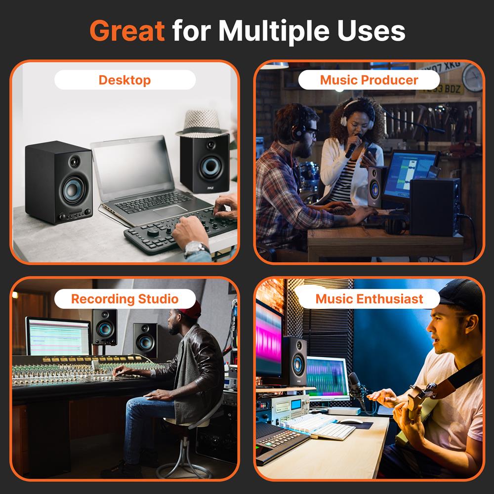 product image number 4 for Pyle Hi-Fi Home Bookshelf Monitor Speakers