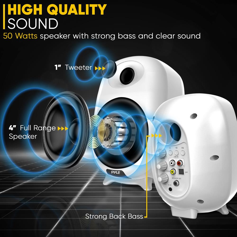 product image number 3 for Pyle Hi-Fi Home Bookshelf Monitor Speakers