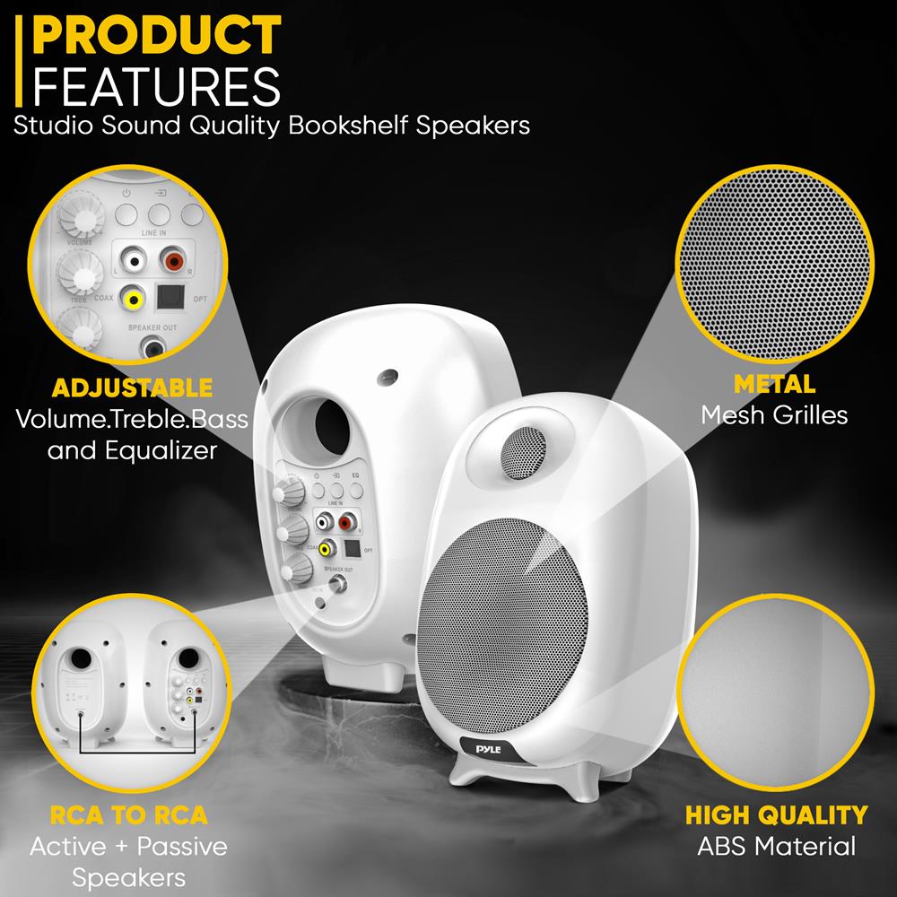 product image number 6 for Pyle Hi-Fi Home Bookshelf Monitor Speakers