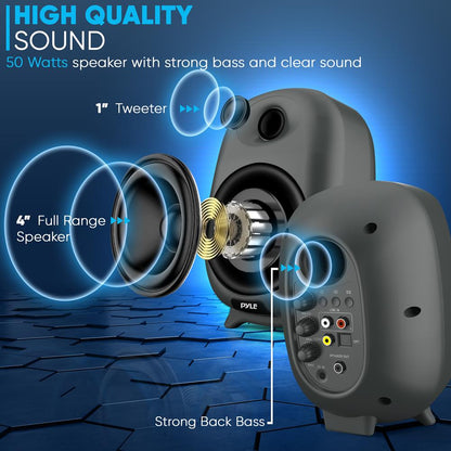 product image number 3 for Pyle Hi-Fi Home Bookshelf Monitor Speakers