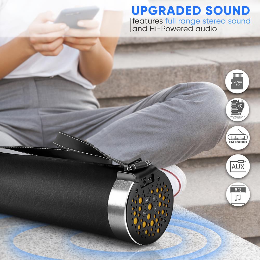 Portable Bluetooth Boombox, Rechargeable, Hi-Fi Stereo, FM Radio - Thumbnail 4