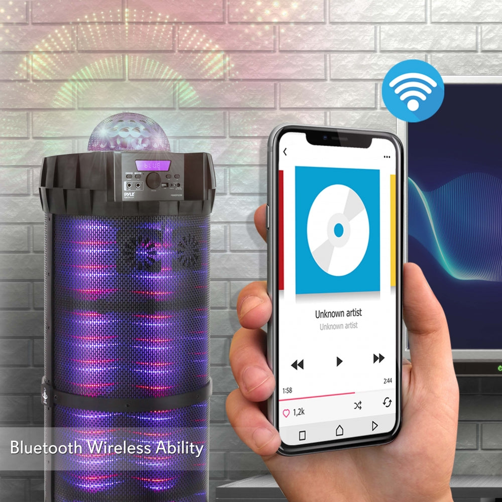 product image number 4 for Pyle Portable Microphone & Led Speaker System