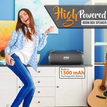 Portable Bluetooth Boombox Speaker - Loud Sound, Rechargeable, Blue