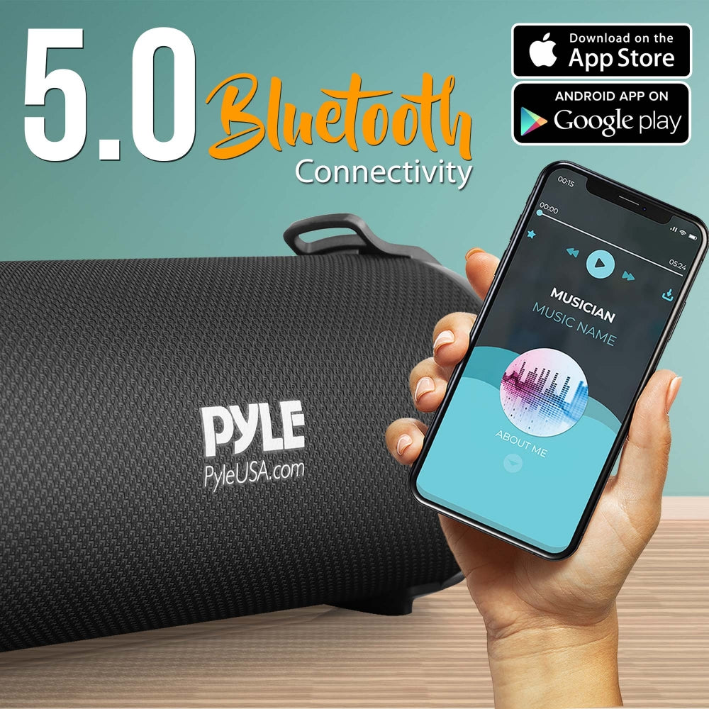 Clear Bluetooth Boombox Speaker - MP3 Player, FM Radio, USB, Rechargeable, Loud & Portable