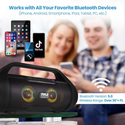 Wireless Bluetooth Boombox Speaker - Monstrous Sound, Waterproof, 40W