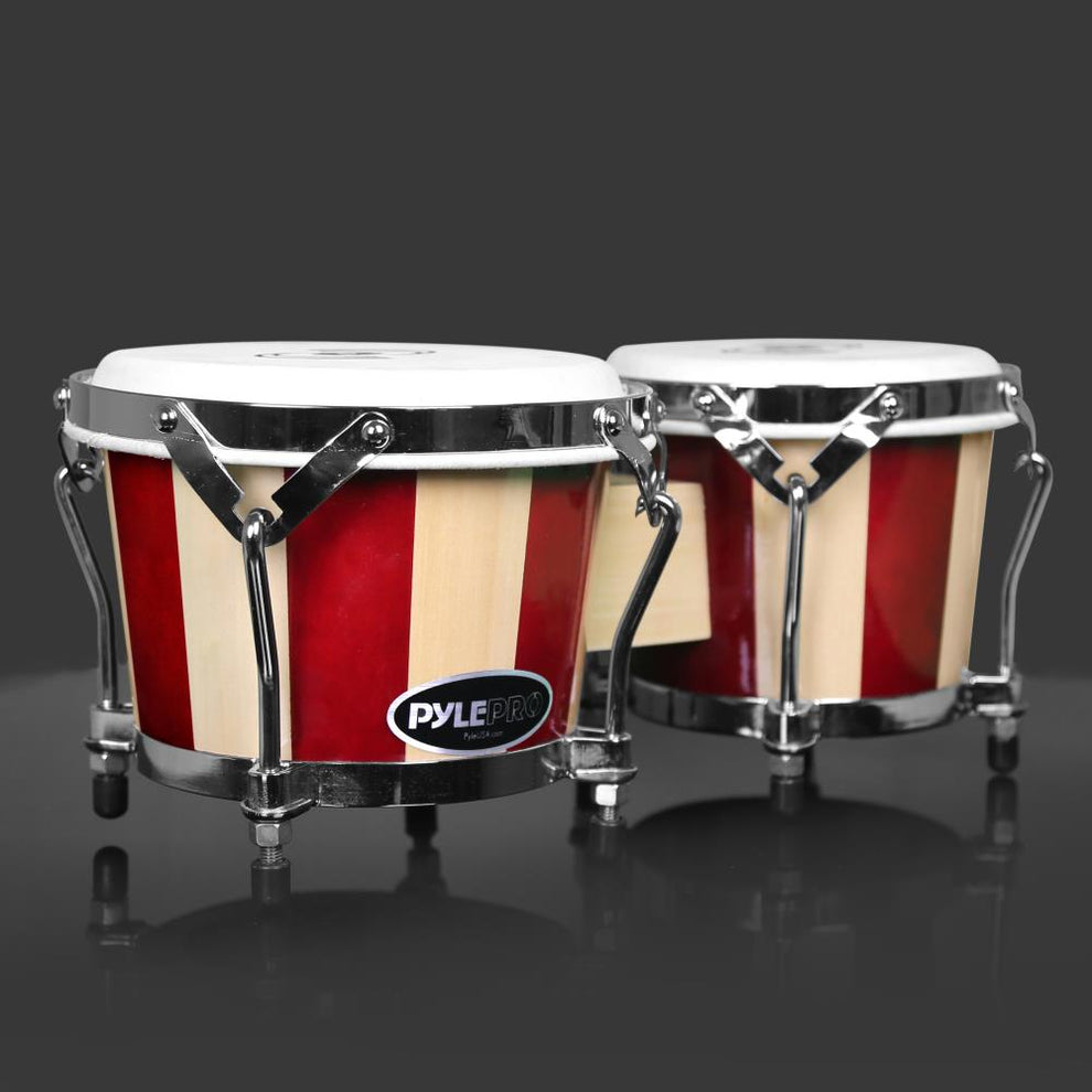 Bongo Shell Wooden Shell Bongo Drums – Pyle USA