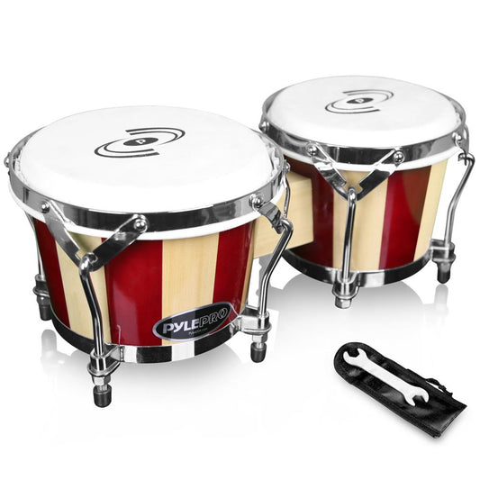 product image number 1 for Pyle Wooden Shell Bongo Drums