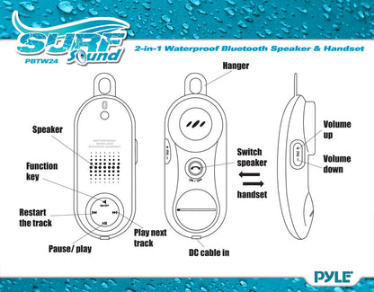 product image number 3 for Pyle Surf Sound Bluetooth Stereo Speaker