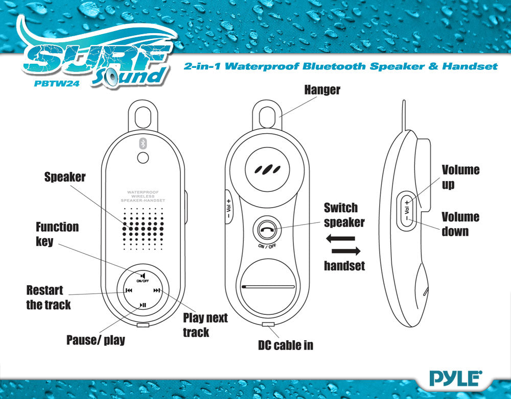 product image number 3 for Pyle Surf Sound Bluetooth Stereo Speaker