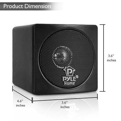 Mini Cube Bookshelf Speakers 100W 3" Paper Cone Driver Pair