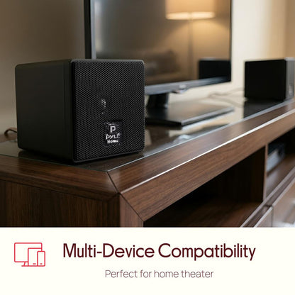 Mini Cube Bookshelf Speakers 100W 3" Paper Cone Driver Pair