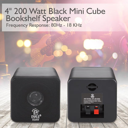 4'' Mini Cube Bookshelf Speakers