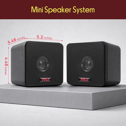 4'' Mini Cube Bookshelf Speakers