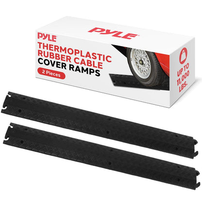 Cable Protector Cover Ramps - Cord/Wire Safety Concealment Floor Tracks, Rugged & Waterproof, Indoor/Outdoor Use (Single Channel Grooves)