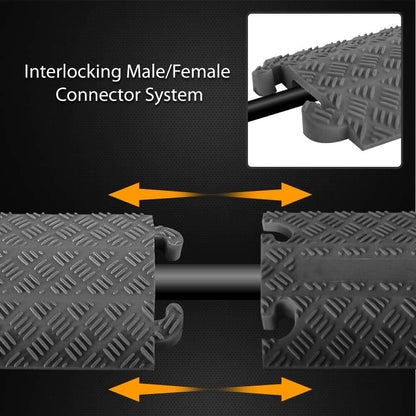 Cable Protector Cover Ramps - Cord/Wire Safety Concealment Floor Tracks, Rugged & Waterproof, Indoor/Outdoor Use (Single Channel Grooves)