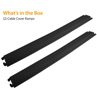 Cable Protector Cover Ramps - Cord/Wire Safety Concealment Floor Tracks, Rugged & Waterproof, Indoor/Outdoor Use (Single Channel Grooves)