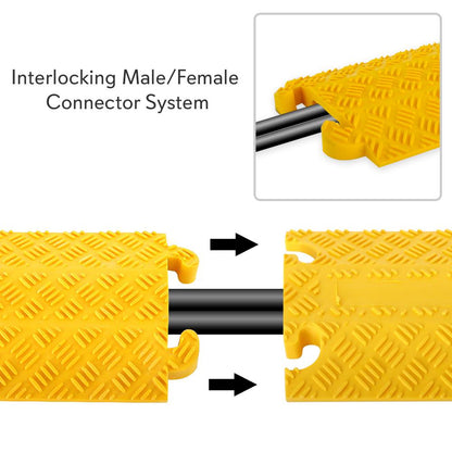 Cable Protector Ramp 11,000 lbs Support Thermoplastic Rubber Yellow