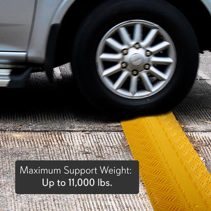 Cable Protector Ramp 11,000 lbs Support Thermoplastic Rubber Yellow