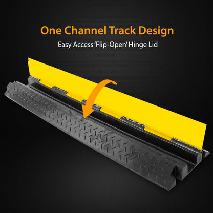 40" Cable Protector Ramp - Waterproof, Heavy Duty, Single Channel, Yellow