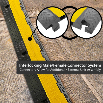 40" Cable Protector Ramp - Waterproof, Heavy Duty, Single Channel, Yellow