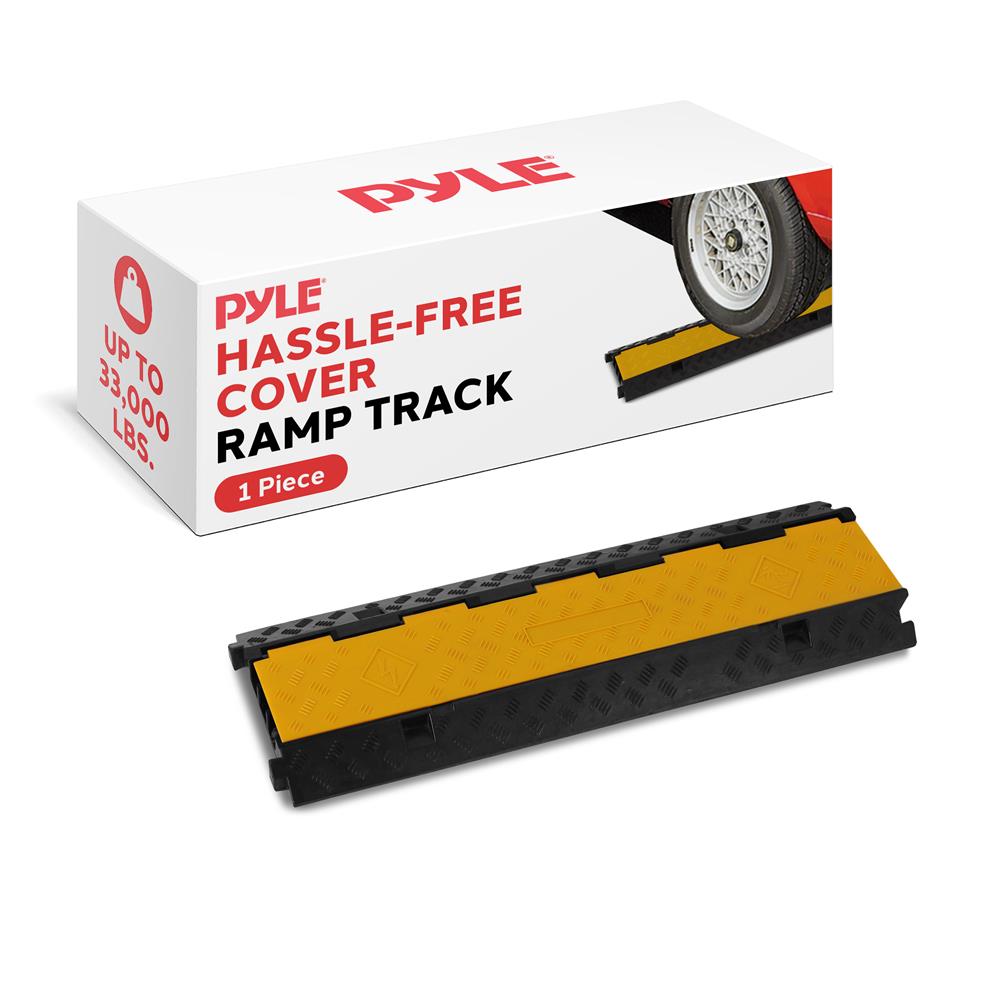 Pyleusa Ramp Cable Protector Ramp 33000lbs Support 3-Channel Yellow Flip-Open Cover ...