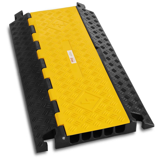 Cable Protector Ramp 33000lbs Support 5-Channel Yellow Flip-Open Cover