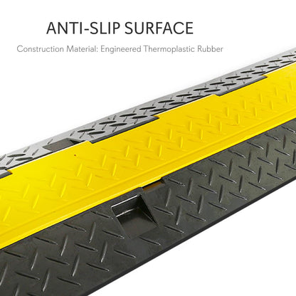 Cable Protector Ramp 33000lbs Support 5-Channel Yellow Flip-Open Cover