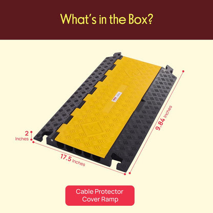 Cable Protector Ramp 33000lbs Support 5-Channel Yellow Flip-Open Cover