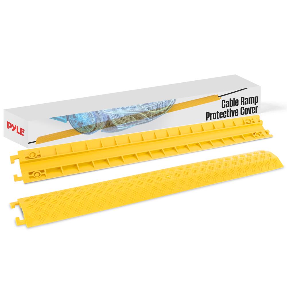 Cable Ramp Protector 2000 lb Capacity Polyethylene Yellow – Pyle USA