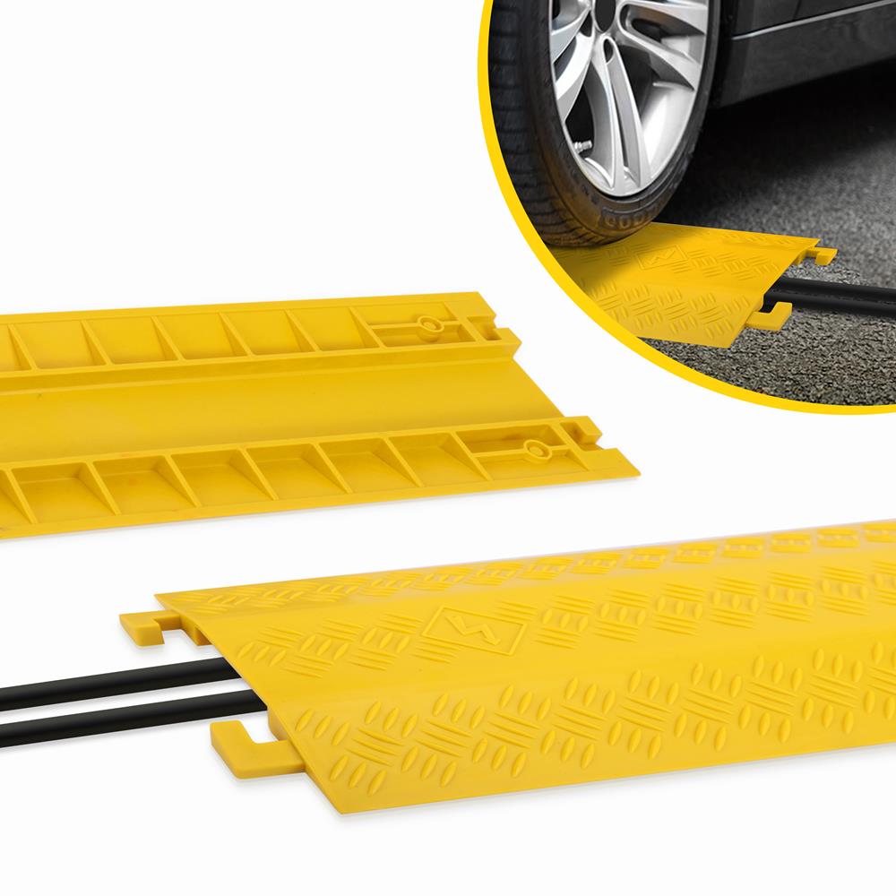 Cable Ramp Protector 2,000 lb Capacity Polyethylene Yellow – Pyle USA